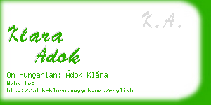 klara adok business card