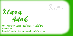 klara adok business card